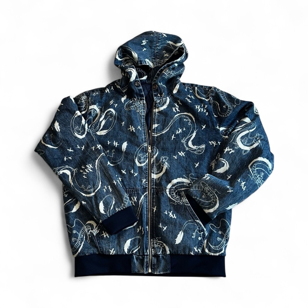 Stylish Blue Patterned Bomber Jacket - image 2